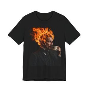 Flaming Victorian Gentleman T-Shirt — Fire Head Gothic Horror Tee