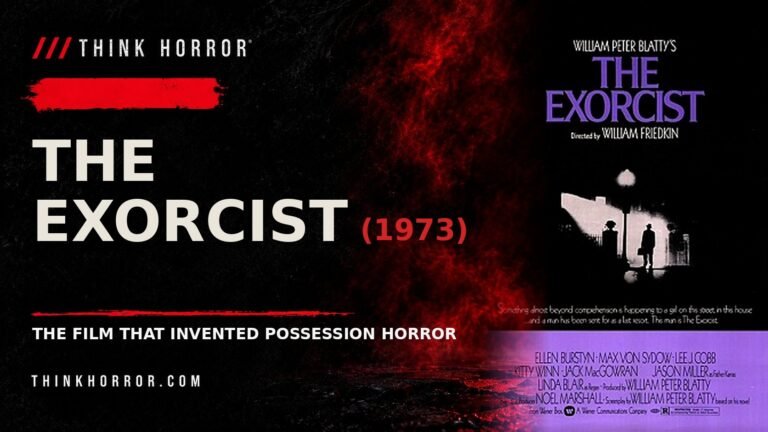 Think Horror featured card for The Exorcist (1973), with the official theatrical poster artwork