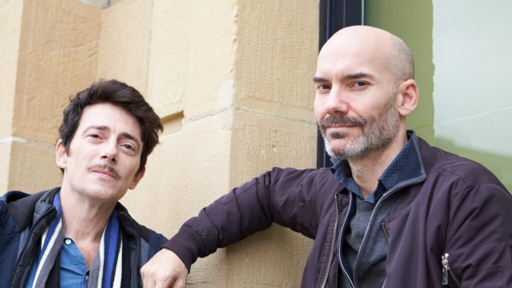 F. Javier Gutiérrez (right) with actor Víctor Clavijo at the San Sebastián Horror and Fantasy Film Festival in 2023, during the festival run of The Wait