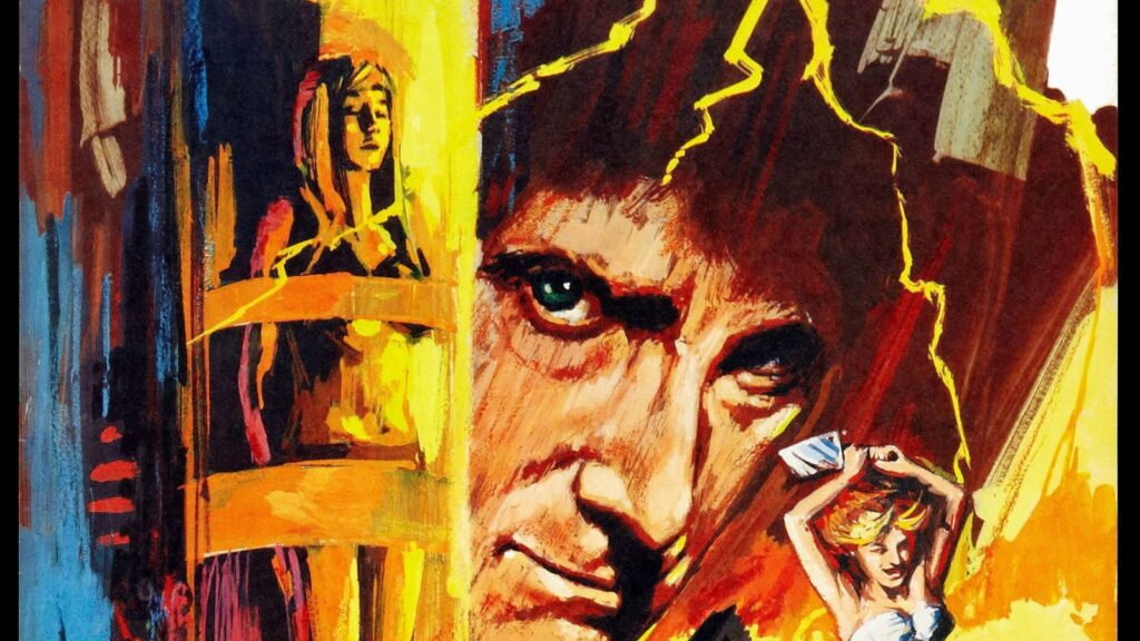 Baron Frankenstein (Peter Cushing) — original theatrical poster art for Frankenstein Created Woman (1967)