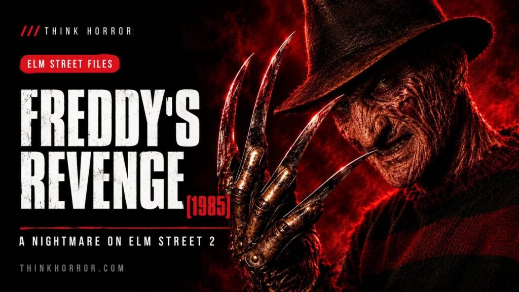 Freddy Krueger raises his bladed glove — A Nightmare on Elm Street 2: Freddy's Revenge (1985), Think Horror custom art