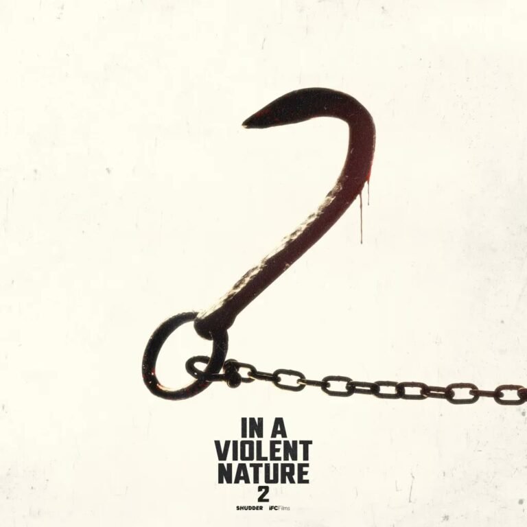 In A Violent Nature: Part 2 announcement poster — a bloodied meat hook bent into the shape of a 2