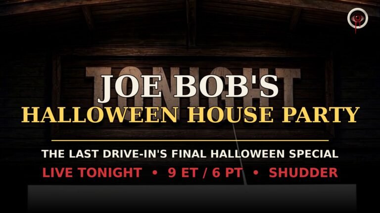 Joe Bob's Halloween House Party — Think Horror designed graphic for The Last Drive-In's final Halloween special on Shudder