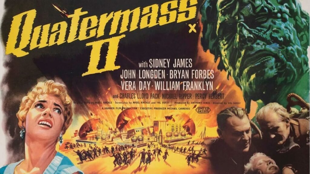 Brian Donlevy as Professor Quatermass on the UK release poster art for Quatermass 2 (1957)