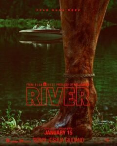 River 2027 official teaser poster for the slasher movie River starring Jane Levy and Jessica Rothe
