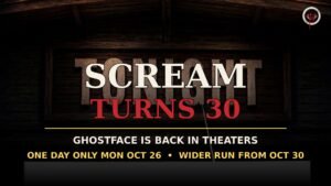 Scream 30th anniversary rerelease — Think Horror designed graphic for Ghostface's return to theaters