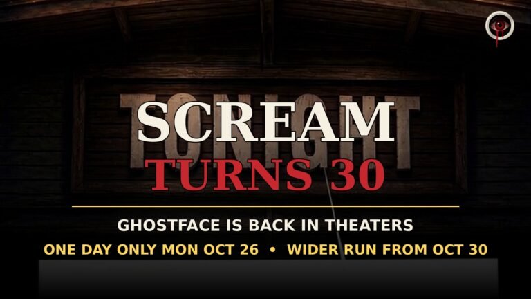 Scream 30th anniversary rerelease — Think Horror designed graphic for Ghostface's return to theaters
