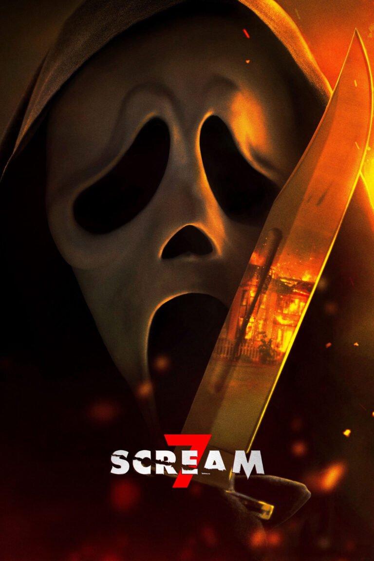 Scream 7 (2026) official theatrical poster — Ghostface with knife